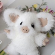 Cute Mink Fur Pig Bag Keychain