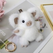 Cute Mink Fur Pig Bag Keychain