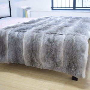 Natural Rabbit Fur Bedspread Rabbit Throw