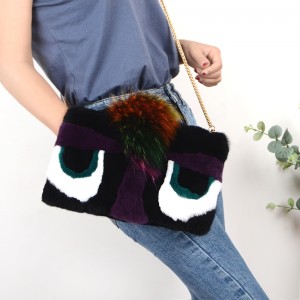 Rex Rabbit Fur Small Monster Design Fur Bag