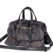 Luxury Fox Fur Bag Leather Handbag