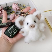 Cute Mink Fur Pig Bag Keychain