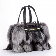 Luxury Fox Fur Bag Leather Handbag