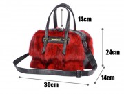 Luxury Fox Fur Bag Leather Handbag