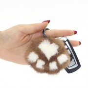 Cute Cartoon Mink Fur Cat Claw Keychain Fluffy Keyring