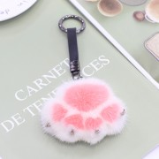 Cute Cartoon Mink Fur Cat Claw Keychain Fluffy Keyring