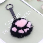 Cute Cartoon Mink Fur Cat Claw Keychain Fluffy Keyring