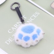 Cute Cartoon Mink Fur Cat Claw Keychain Fluffy Keyring