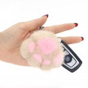 Cute Cartoon Mink Fur Cat Claw Keychain Fluffy Keyring