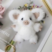 Cute Mink Fur Pig Bag Keychain