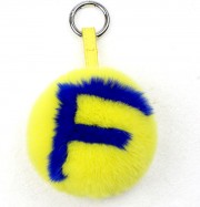 Cute Rex Rabbit Fur Charm Puff Ball Keychain sell by a complete of set