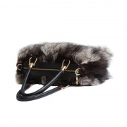 Real Fox Fur Shoulder Bags Genuine Leather Handbags