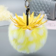 Fox Fur Pompom Ball Keychain Fluffy Charm