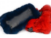 Luxury Fox Fur Bag Leather Handbag