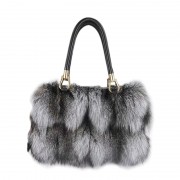 Real Fox Fur Shoulder Bags Genuine Leather Handbags