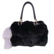 Real Fox Fur Shoulder Bags Genuine Leather Handbags