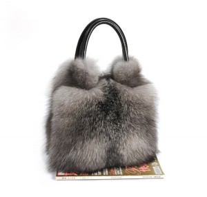 Ladies' Messenger Bag Nature Real Fox Fur Shoulder Bag Leather Bag