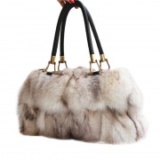 Real Fox Fur Shoulder Bags Genuine Leather Handbags