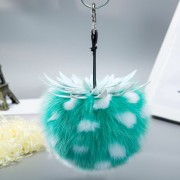 Fox Fur Pompom Ball Keychain Fluffy Charm