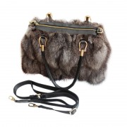 Real Fox Fur Shoulder Bags Genuine Leather Handbags