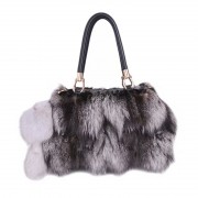 Real Fox Fur Shoulder Bags Genuine Leather Handbags