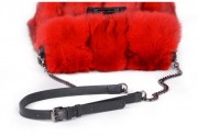 Luxury Fox Fur Bag Leather Handbag