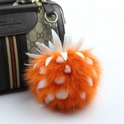 Fox Fur Pompom Ball Keychain Fluffy Charm