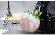 Fox Fur Pompom Ball Keychain Fluffy Charm