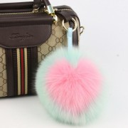 Fox Fur Pompom Ball Keychain Fluffy Charm