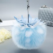 Fox Fur Pompom Ball Keychain Fluffy Charm