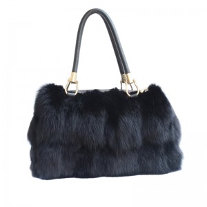 Real Fox Fur Shoulder Bags Genuine Leather Handbags