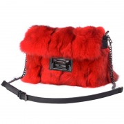 Luxury Fox Fur Bag Leather Handbag