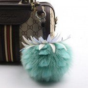 Fox Fur Pompom Ball Keychain Fluffy Charm