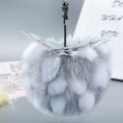 Fox Fur Pompom Ball Keychain Fluffy Charm