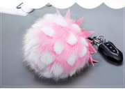 Fox Fur Pompom Ball Keychain Fluffy Charm