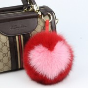 Fox Fur Pompom Ball Keychain Fluffy Charm