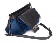 Luxury Fox Fur Bag Leather Handbag