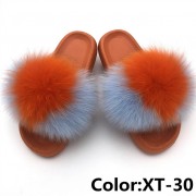 Real Fox Fur Slides Raccoon Fur Slippers Summer