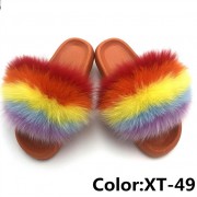 Real Fox Fur Slides Raccoon Fur Slippers Summer