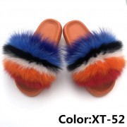 Real Fox Fur Slides Raccoon Fur Slippers Summer