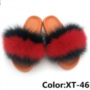 Real Fox Fur Slides Raccoon Fur Slippers Summer