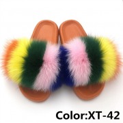 Real Fox Fur Slides Raccoon Fur Slippers Summer