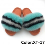 Real Fox Fur Slides Raccoon Fur Slippers Summer