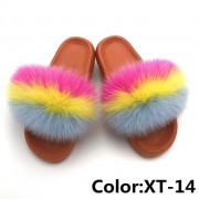 Real Fox Fur Slides Raccoon Fur Slippers Summer