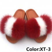 Real Fox Fur Slides Raccoon Fur Slippers Summer