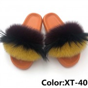 Real Fox Fur Slides Raccoon Fur Slippers Summer