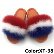 Real Fox Fur Slides Raccoon Fur Slippers Summer