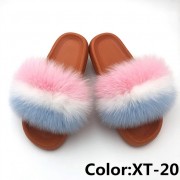 Real Fox Fur Slides Raccoon Fur Slippers Summer