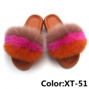 Real Fox Fur Slides Raccoon Fur Slippers Summer