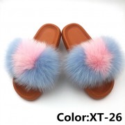 Real Fox Fur Slides Raccoon Fur Slippers Summer